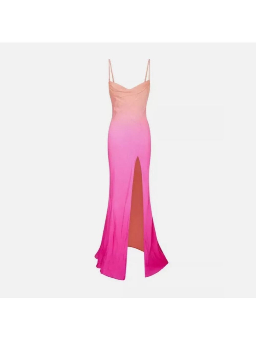 Loveshackfancy Nadine silk Ombre Pink to Peach Slip Maxi Dress - Picture 4 of 6